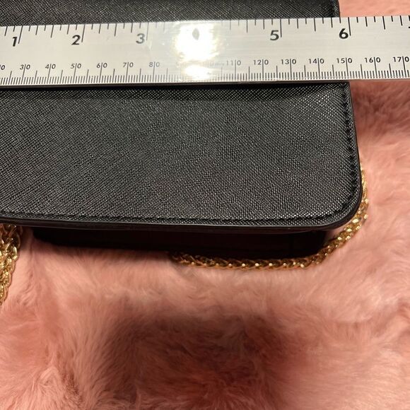 NWOT. Beautiful small black bejeweled evening bag w striking gold chain … - Picture 10 of 13